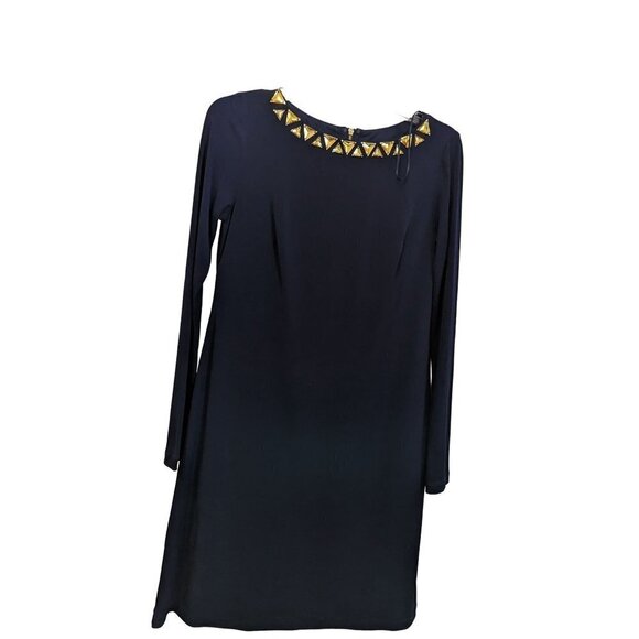 Vince camato Dresses & Skirts - Vince Camuto Navy Jeweled Neckline Dress exposed zipper